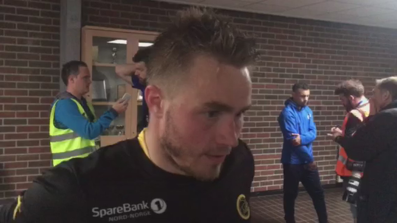 Trnd Olsen etter kampen i Florø